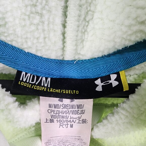 Womens Green Under Armour ColdGear Loose Fit Hoodie Sweatshirt Storm 1 Size M - Picture 6 of 13